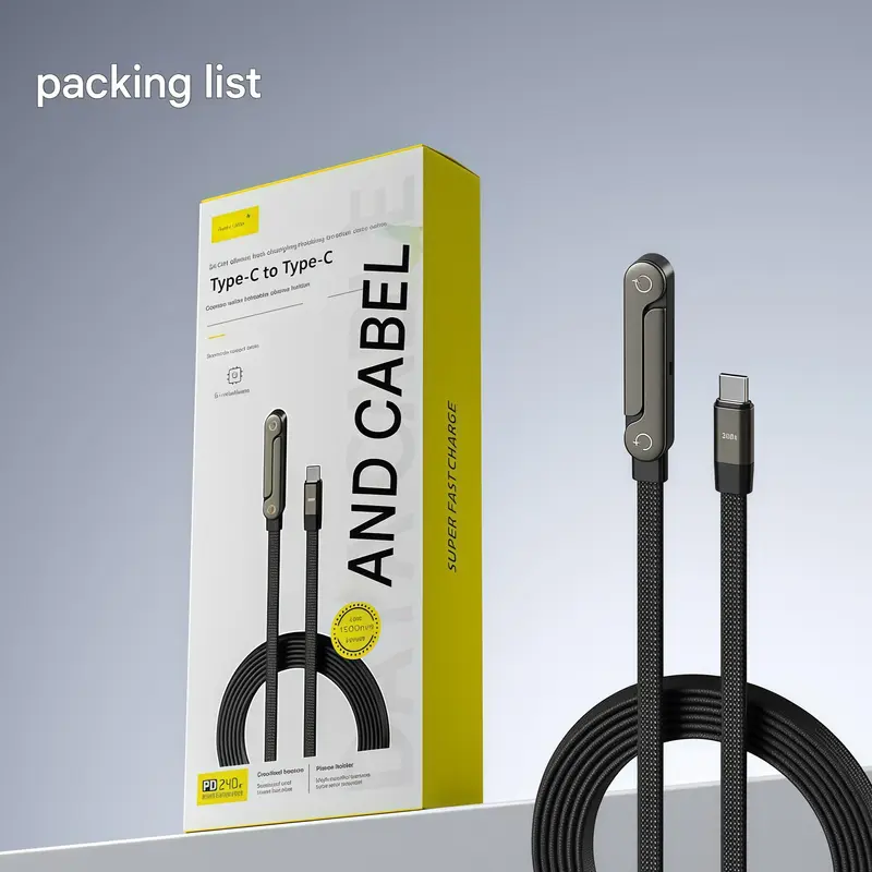 🔥 Flash Sale | Top Sellers Now 50% Off 🔥 240W Braided Fast Charging Cable with Built-in Phone Stand