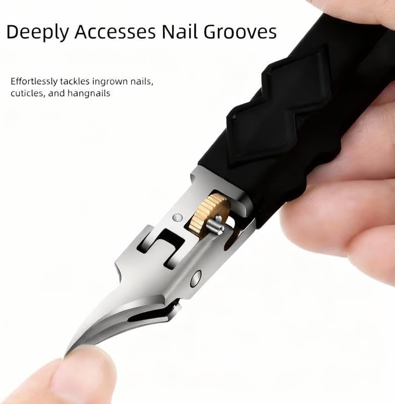 🔥 Flash Sale | Top Sellers Now 50% Off 🔥 Black Non-Slip Handle Gear Lock Nail Clipper Set
