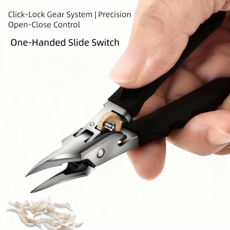 🔥 Flash Sale | Top Sellers Now 50% Off 🔥 Black Non-Slip Handle Gear Lock Nail Clipper Set