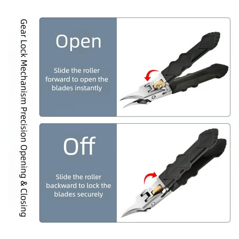 🔥 Flash Sale | Top Sellers Now 50% Off 🔥 Black Non-Slip Handle Gear Lock Nail Clipper Set
