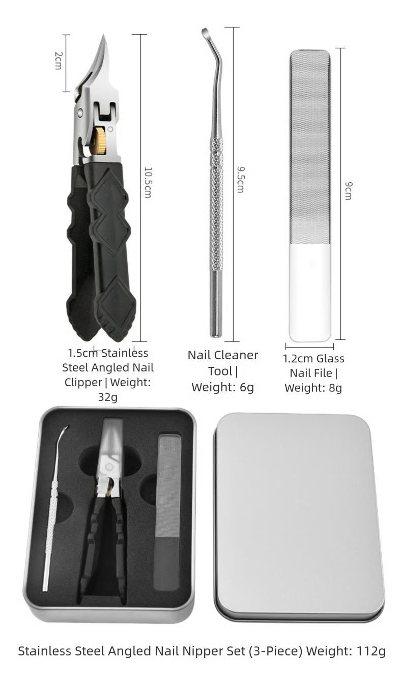 🔥 Flash Sale | Top Sellers Now 50% Off 🔥 Black Non-Slip Handle Gear Lock Nail Clipper Set