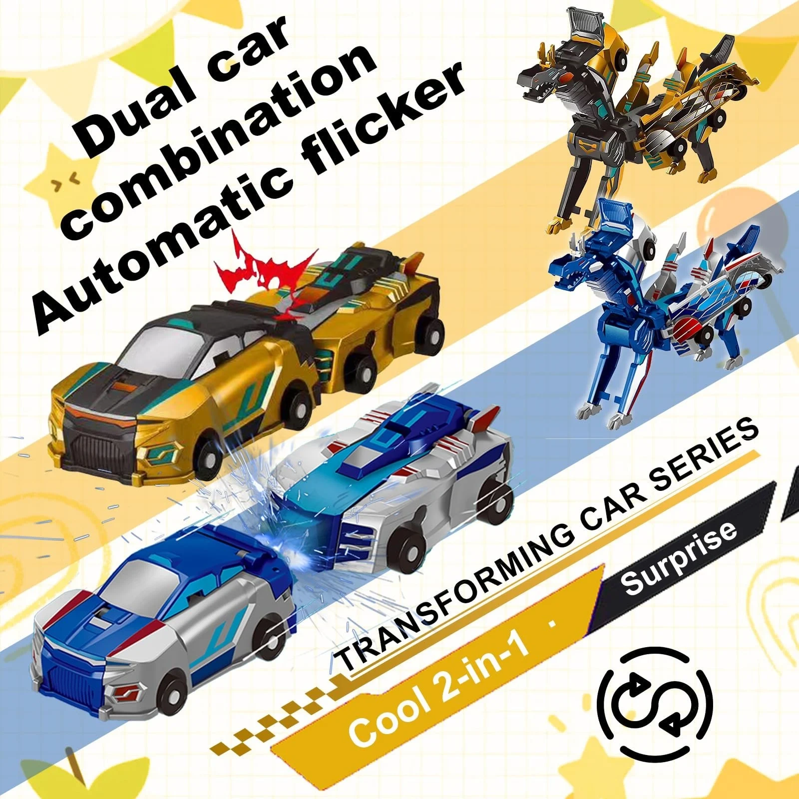 2026 New product 💥 Collision Transforming Dinosaur Car Toy 3706234 Sale price