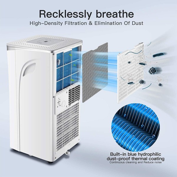 10000 BTU Portable Air Conditioner, 3-In-1 Standing AC Unit With Remote Control and Window Kit, Quiet Room Air Conditioner With Dehumidifier, Cools Up to 560 Sq. Ft. for Home Office Dorms