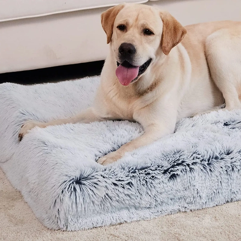 2022 New Design Plush Dog Cushion Beds Eco Friendly Calming Mat Orthopedic Memory Foam Dog Plush Pillow