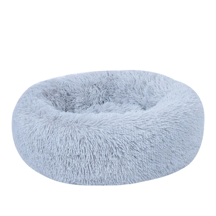 High Quality Kitty Cozy Sleeping Round Kennel Cushion Plush Pet Bed for Dogs Cats