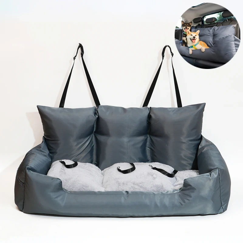 Travel Bolster Safety Large Dog Car Seat Bed for Cat Luxury Dog Beds Pet Backseat Cover Pet Seat Designer Dog Products