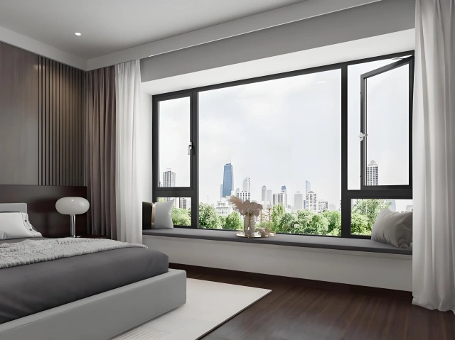 Modern design Aluminum outward opening windows