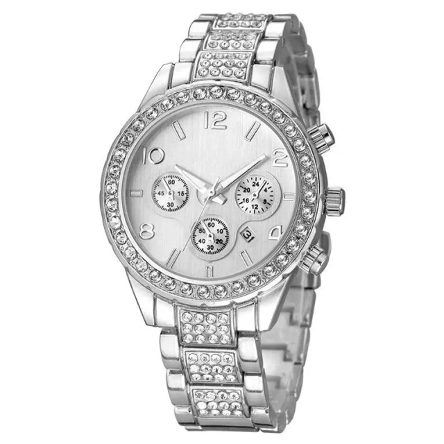 FREE SAMPLE Hot Fashion Women Watches Bracelet Ladies Quartz Watch Silver Stainless Steel Date Wristwatch Hip Hop Crystal