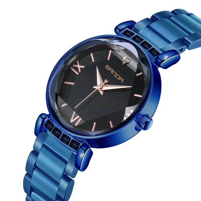FREE SAMPLE Roman digital star dial petal cut mirror elegant all steel strap fashion watch