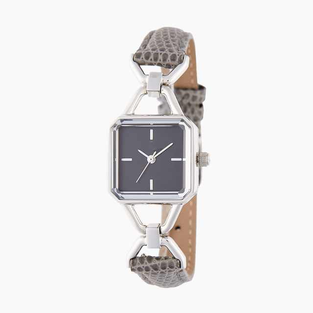 Custom small square plate stainless steel waterproof simple calfskin fashion women's watch