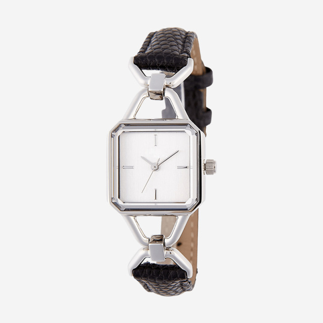 Custom small square plate stainless steel waterproof simple calfskin fashion women's watch