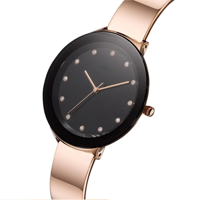 Hot sale New simple high-grade stainless steel diamond large disc women's watch