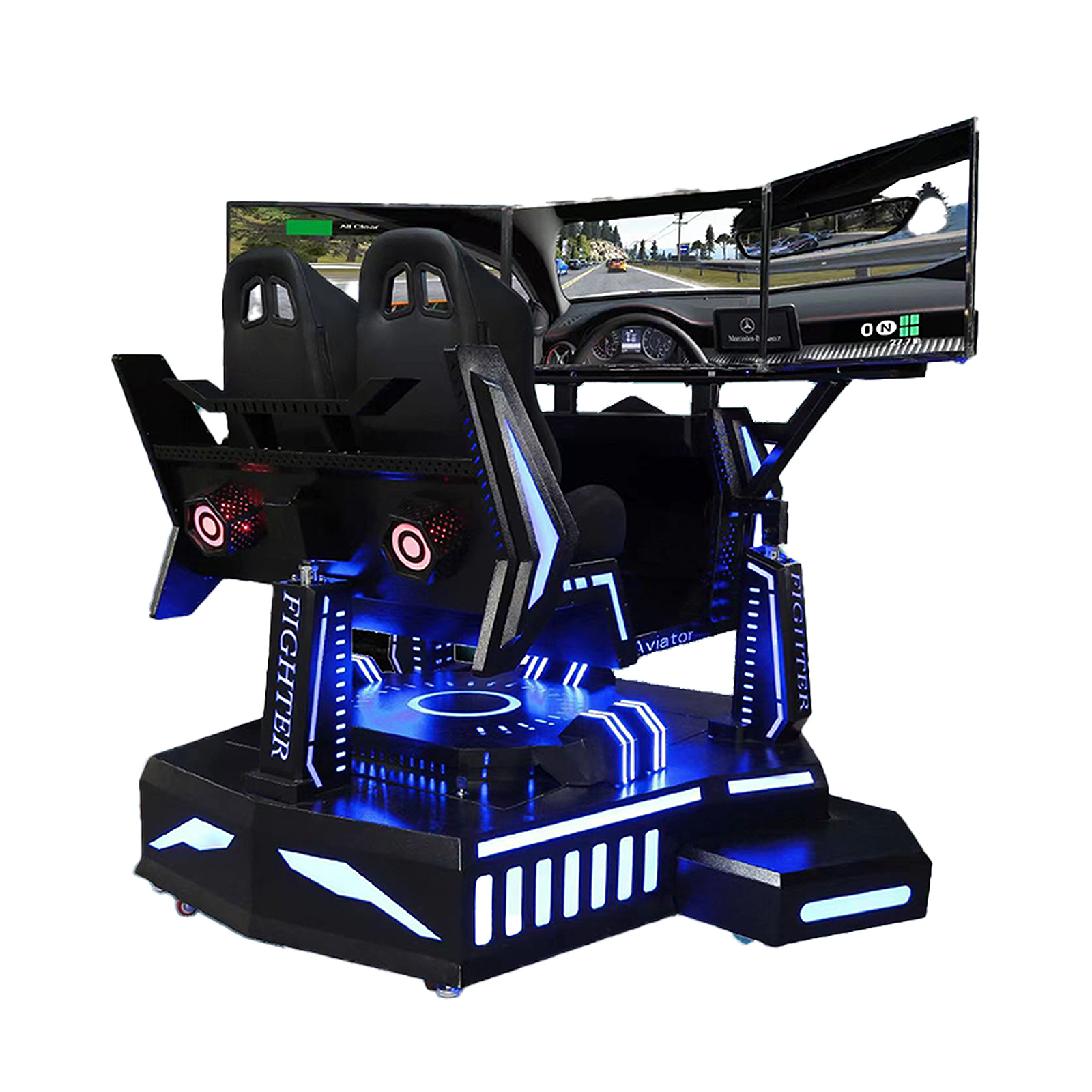 3DOF VR Simulator Three Screen Virtual Reality Science Fiction Car Racing Games Machine,Arcade Machines For Sale From China Manufacturer - Raisefun