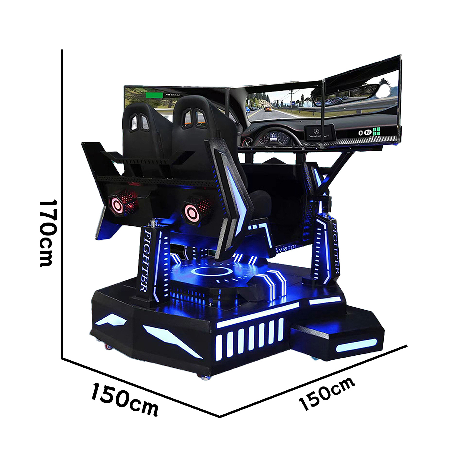 3DOF VR Simulator Three Screen Virtual Reality Science Fiction Car Racing Games Machine,Arcade Machines For Sale From China Manufacturer - Raisefun