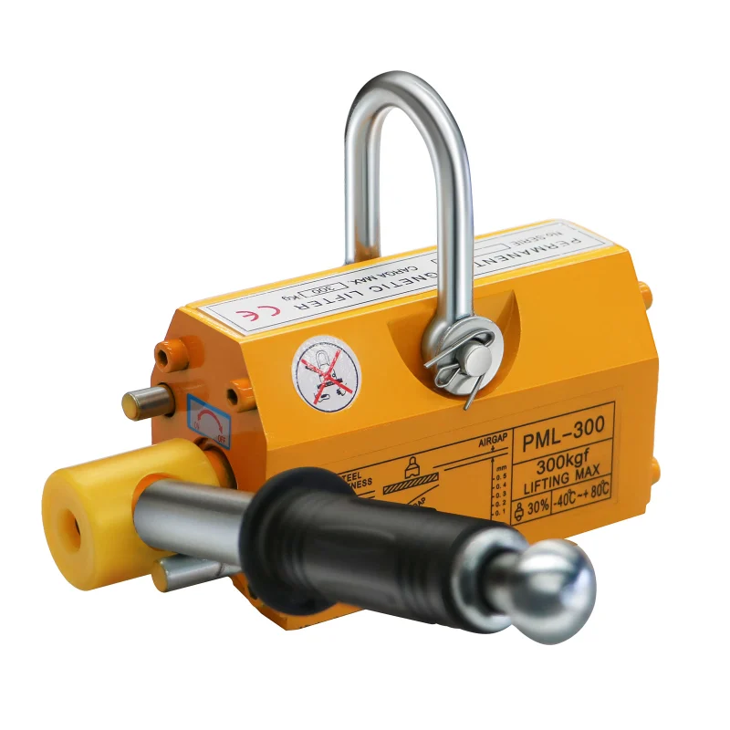 Magnetic Lifter, 660Lbs Permanent Lift Magnets with Release, 300KG Lifting Magnet with Strong Neodymium Magnets, Used in Shop Crane, for Hoist, Board, Lifting Plate Steel