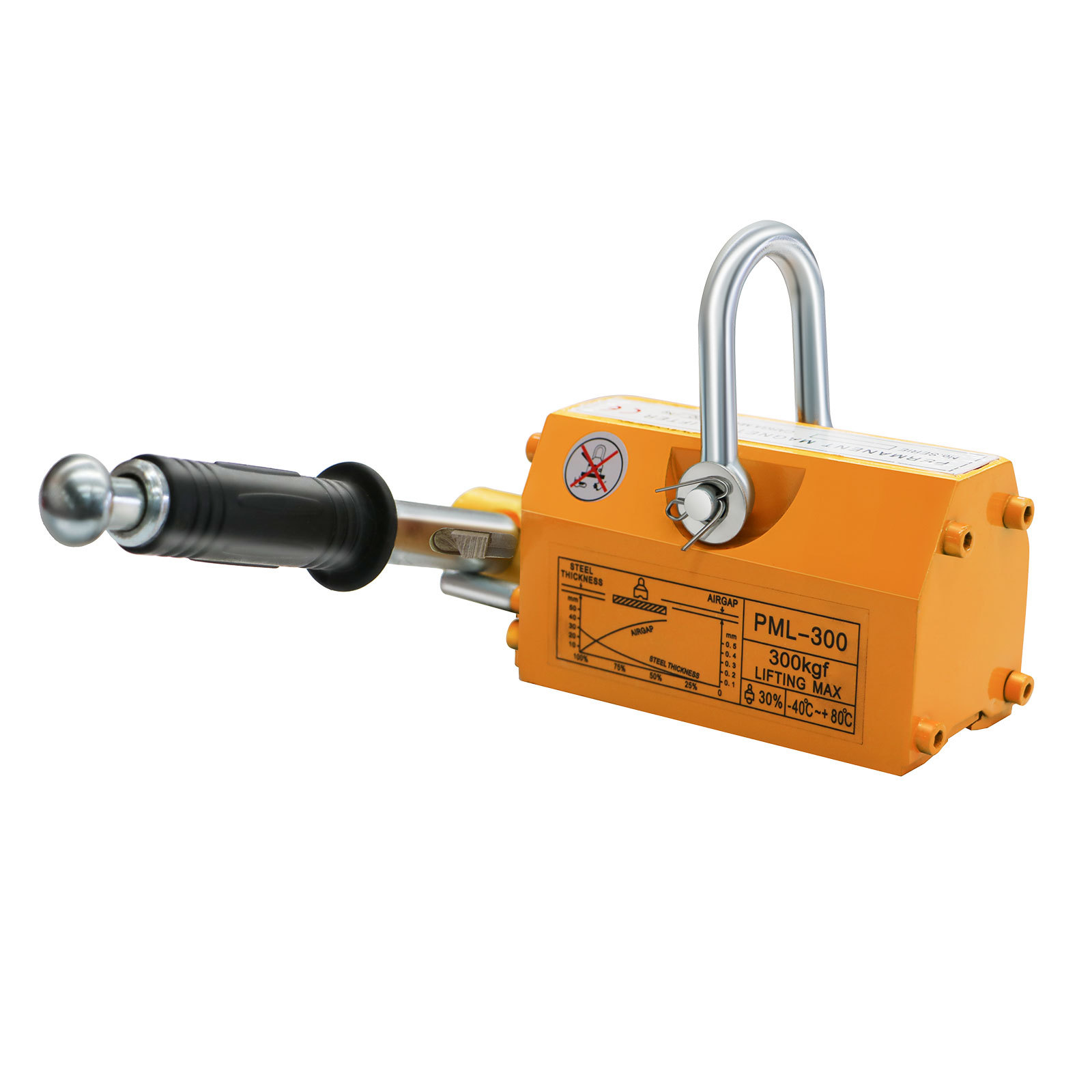 Magnetic Lifter, 660Lbs Permanent Lift Magnets with Release, 300KG Lifting Magnet with Strong Neodymium Magnets, Used in Shop Crane, for Hoist, Board, Lifting Plate Steel