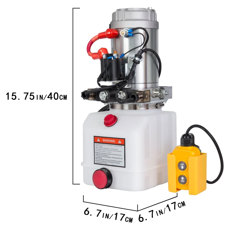HONYTA 3 Quart Plastic Oil Tank Hydraulic Power Unit Hydraulic Pump Dump Trailer Car Lifting 12V DC Motor Double Acting Hydraulic Power Pack