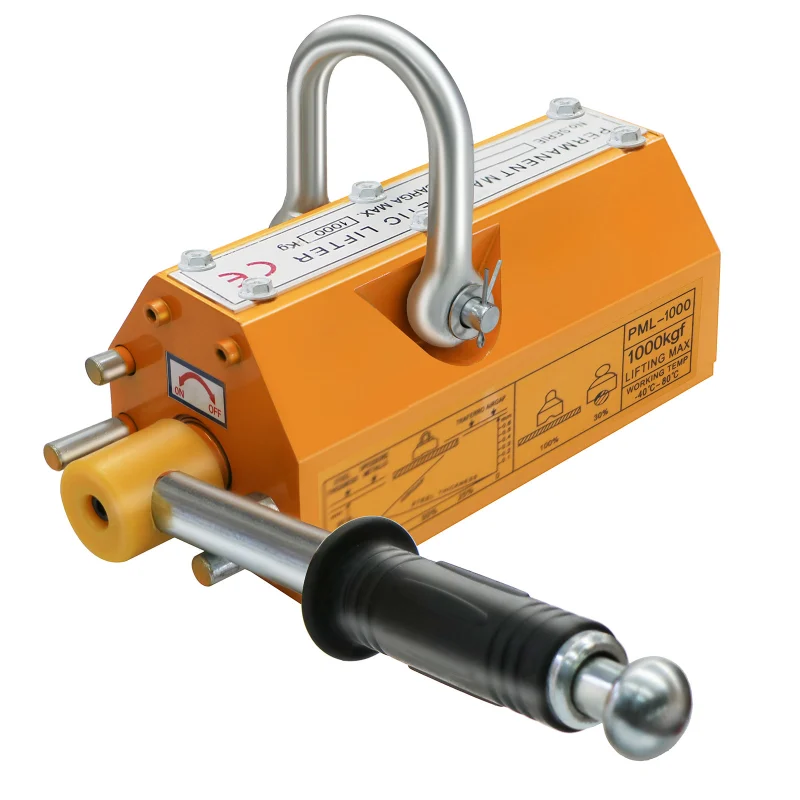 Magnetic Lifter, 2200Lbs Permanent Lift Magnets with Release, 1000KG Lifting Magnet with Strong Neodymium Magnets, Used in Shop Crane, for Hoist, Board, Lifting Plate Steel