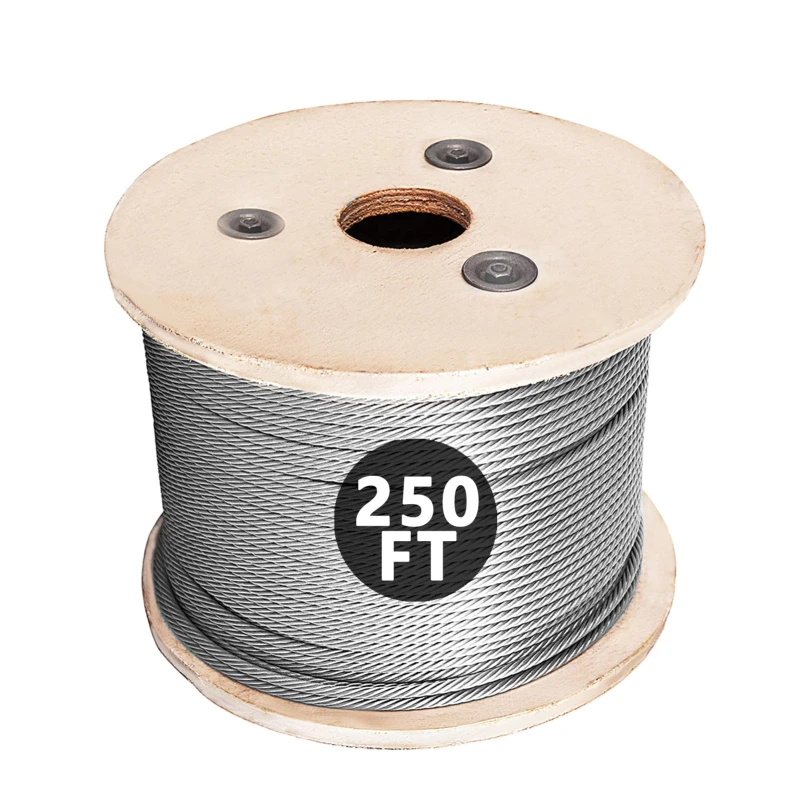 HONYTA 250FT 304 Stainless Steel Cable, Stainless Steel Decking Railing 3/16 inch with 7 x 19 Strand Construction, 3700lbs Breaking Strength for Rail, Deck, Clothesline and DIY Balustrade