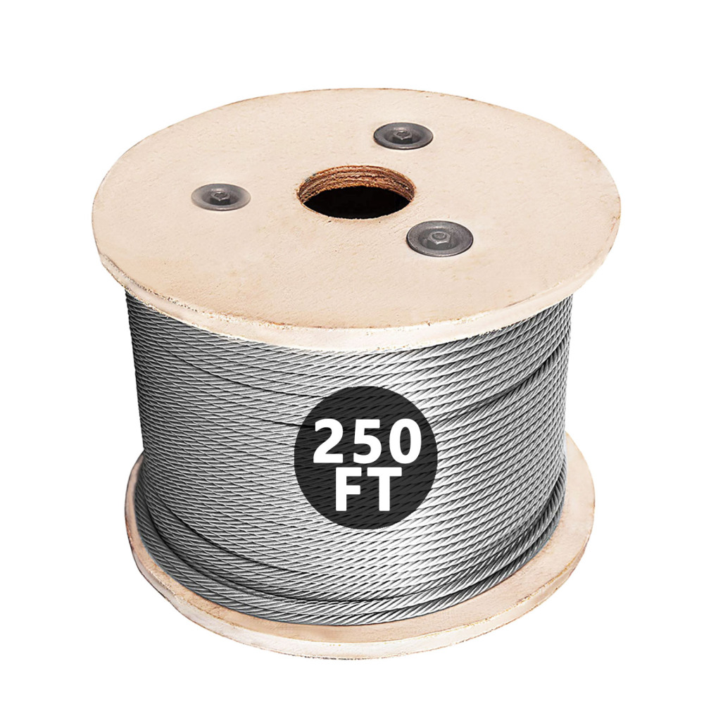 HONYTA 250FT 304 Stainless Steel Cable, Stainless Steel Decking Railing 3/16 inch with 7 x 19 Strand Construction, 3700lbs Breaking Strength for Rail, Deck, Clothesline and DIY Balustrade