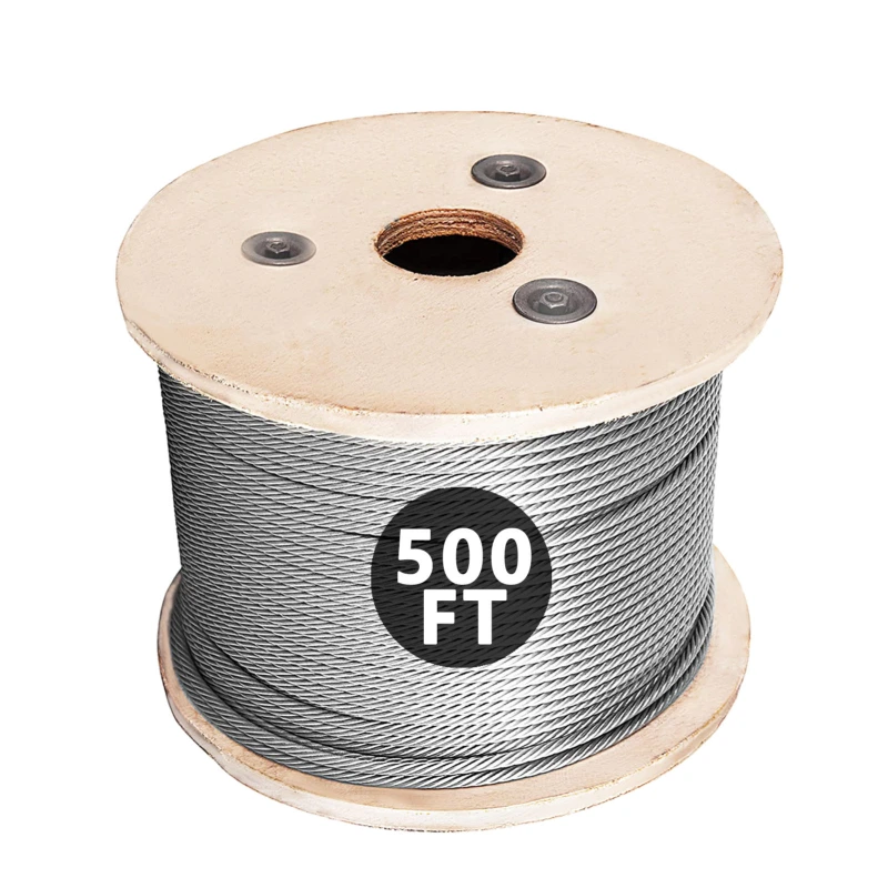 HONYTA 3/16 Inch 316 Stainless Steel Cable 500ft Length 1 x 19 Strands Construction Aircraft Cable 4270lbs Breaking Strength for Steel Wire Cable
