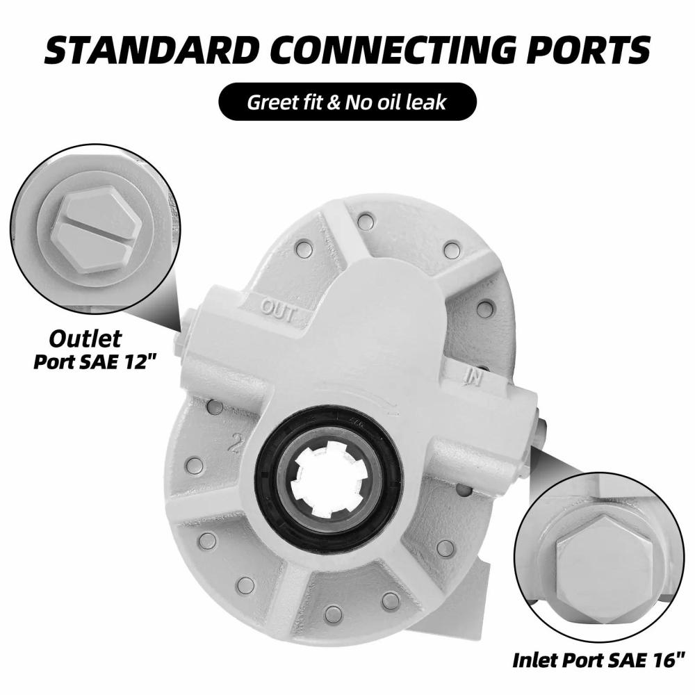 HONYTA Hydraulic PTO Pump 7.4 GPM 540 RPM 2250PSI Hydraulic Power Take Off Pump 6 Teeth SAE16 Inlet and SAE12 Outlet for Trucks and Tractors
