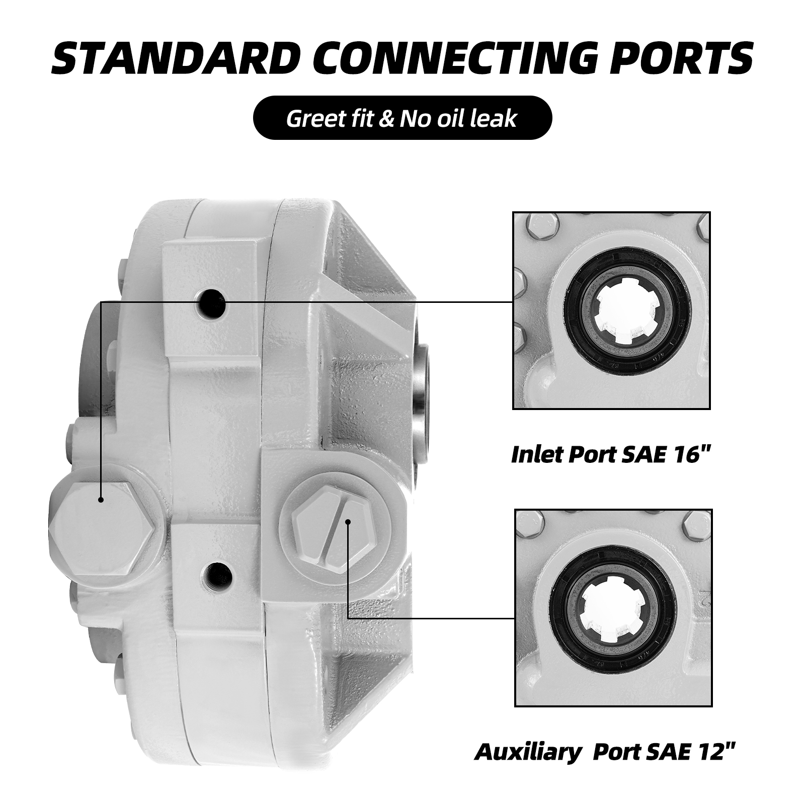 HONYTA Hydraulic PTO Pump 11 GPM 540 RPM 2250PSI Hydraulic Power Take Off Pump 6 Teeth SAE16 Inlet and SAE12 Outlet for Trucks and Tractor