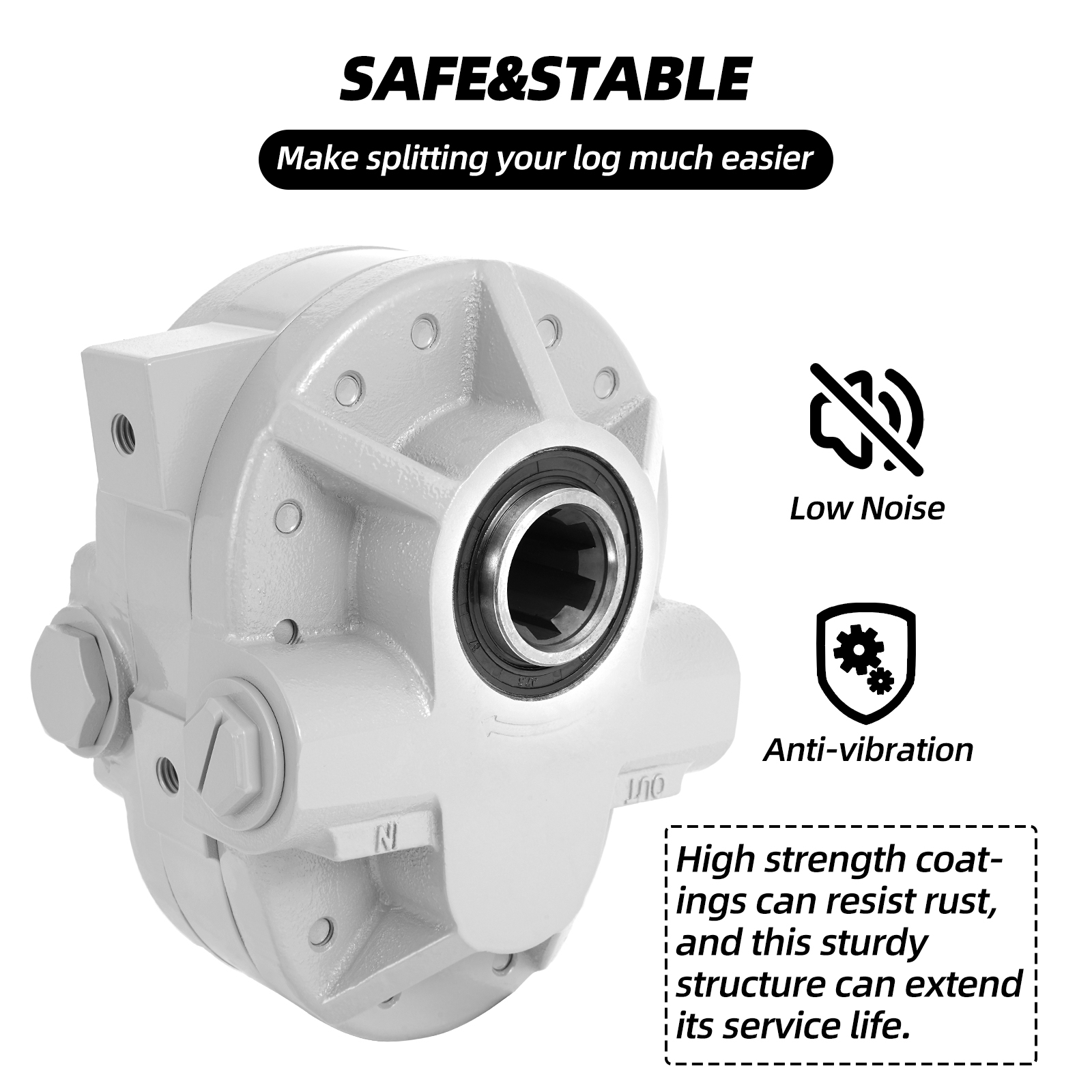 HONYTA Hydraulic PTO Pump 11 GPM 540 RPM 2250PSI Hydraulic Power Take Off Pump 6 Teeth SAE16 Inlet and SAE12 Outlet for Trucks and Tractor