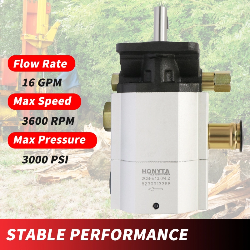 HONYTA Hydraulic Log Splitter Pump 16GPM 2-Stage Gear Pump, HI/LO Gear Pump, Wood Splitter Pump 3000 PSI,3600RPM Aluminum Log Splitters Pump 1/8" Keyed Shaft for Log Splitters