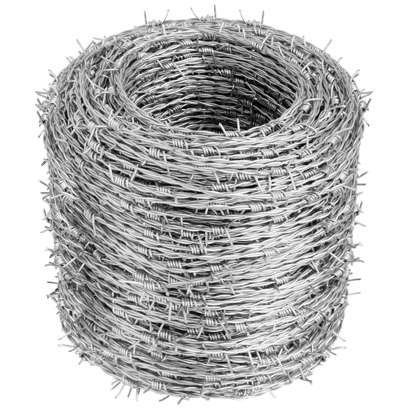 HONYTA Barbed Wire 328FT, 4 Point 15Gauge Barbed Wire Fence, Useful Protection for Wall, Garden, Factory