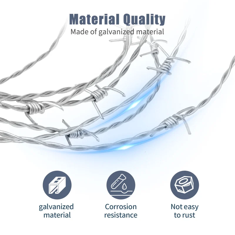 HONYTA Barbed Wire 328FT, 4 Point 15Gauge Barbed Wire Fence, Useful Protection for Wall, Garden, Factory