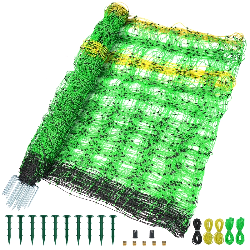 Electric Fence Netting, 49.6" H x 164' L, Portable Livestock Nets Mesh for Hogs, Chickens, Ducks, Geese, Hogs, Turkey, PE Net Fencing Used in Backyards, Farms and Ranches and Gardens