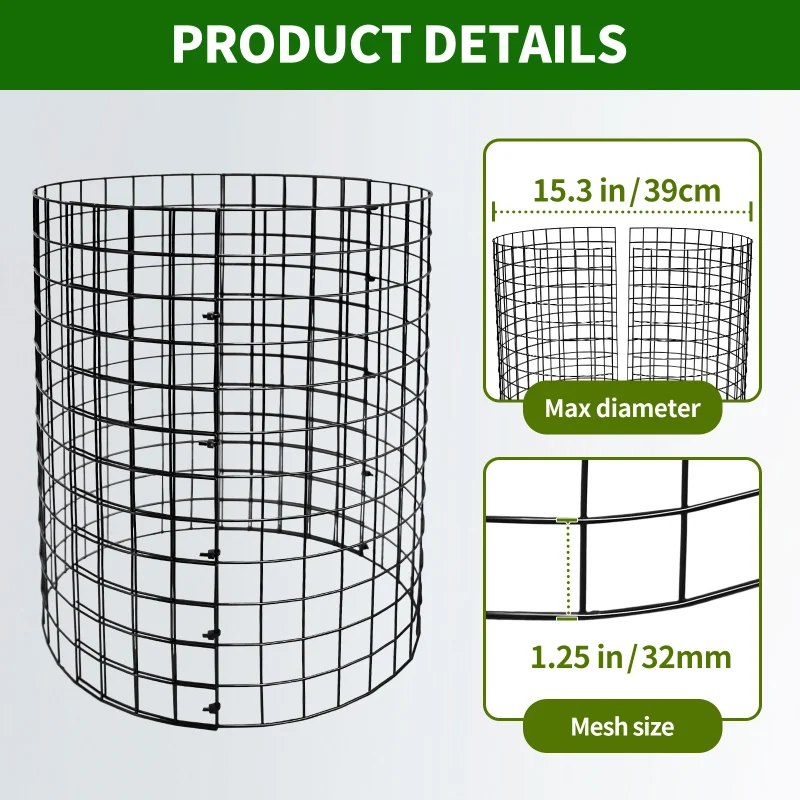 10 Pack Metal Plant Protector, Metal Plant Protection Cages (13" Diax14.2H) to Keep Animals Out, for The Garden Protection of Flowers, Saplings, Fruits Vegetables, Black