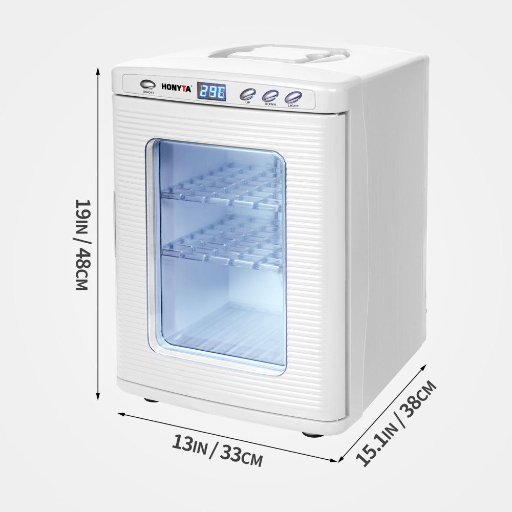 HONYTA (White)  Incubators for Hatching Eggs, 25L Portable Reptile Scientific Lab Incubator with 5°C-60°C, 12V/110V Heating and Cooling for Small Reptiles