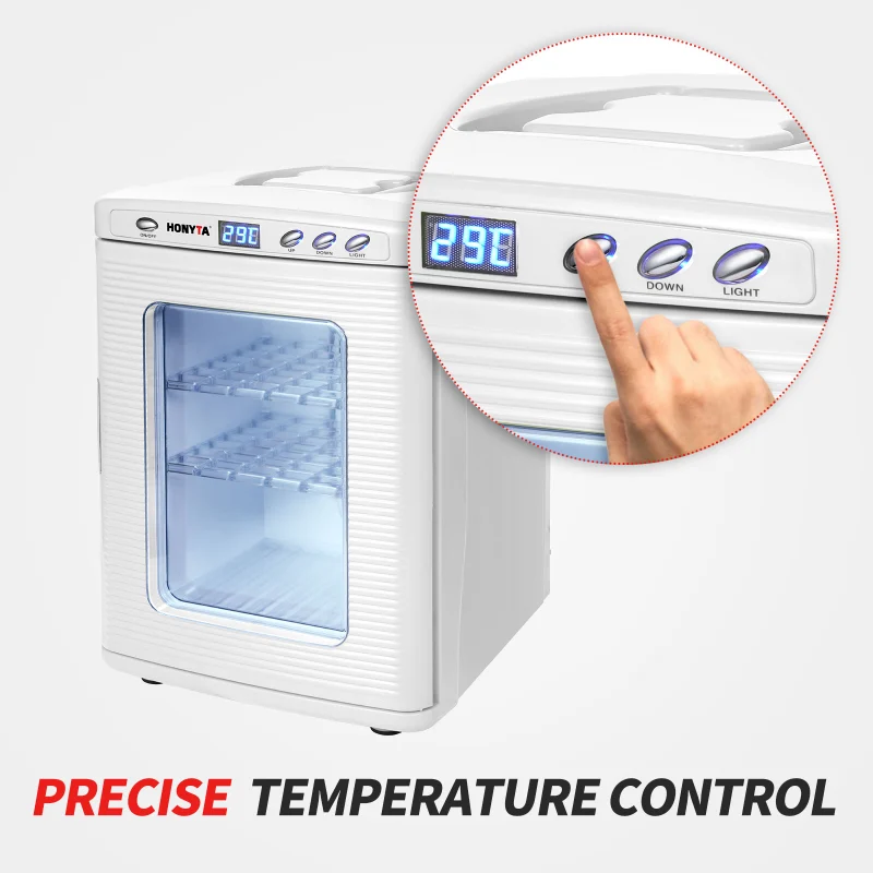 HONYTA (White)  Incubators for Hatching Eggs, 25L Portable Reptile Scientific Lab Incubator with 5°C-60°C, 12V/110V Heating and Cooling for Small Reptiles
