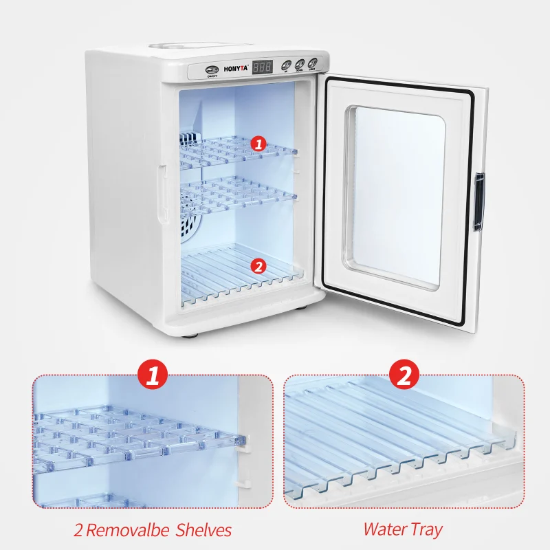 HONYTA (White)  Incubators for Hatching Eggs, 25L Portable Reptile Scientific Lab Incubator with 5°C-60°C, 12V/110V Heating and Cooling for Small Reptiles