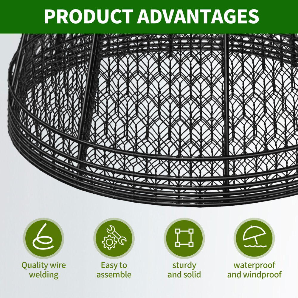 5 Pack Plant Protection Cage with Detachable Top, Metal Wire Mesh Plants, Anti Rust Fine Mesh Plant Cages for Outdoor Vegetable Gardens, Plant Protection Cages to Keep Animals Out