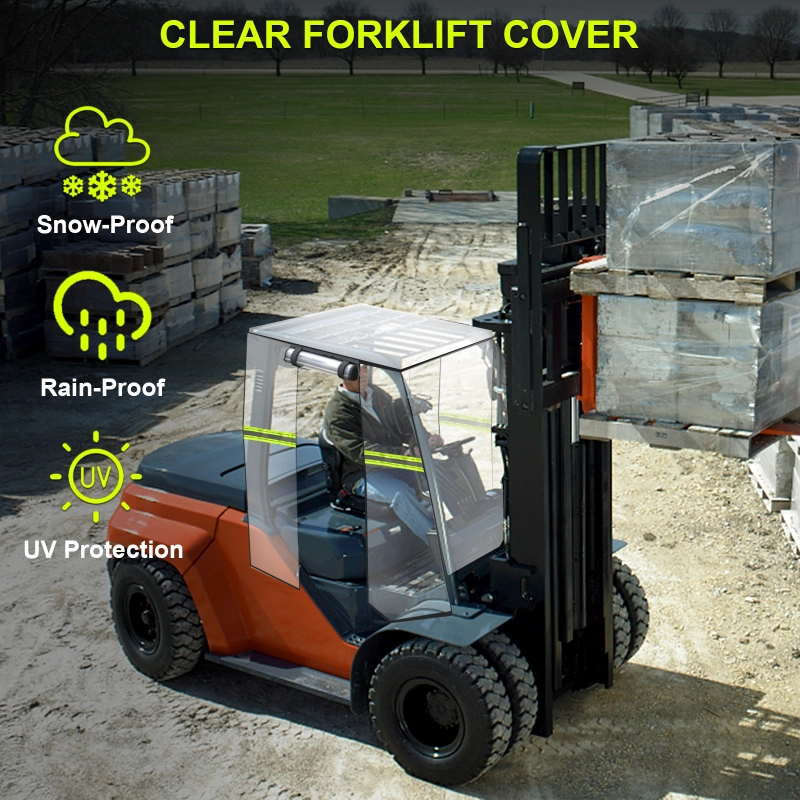 Clear Forklift Cover for Rain,UV Protection All Weather, Universal Fits Capacity Up to 8000Lbs, Heavy Duty Forklift Cover Waterproof