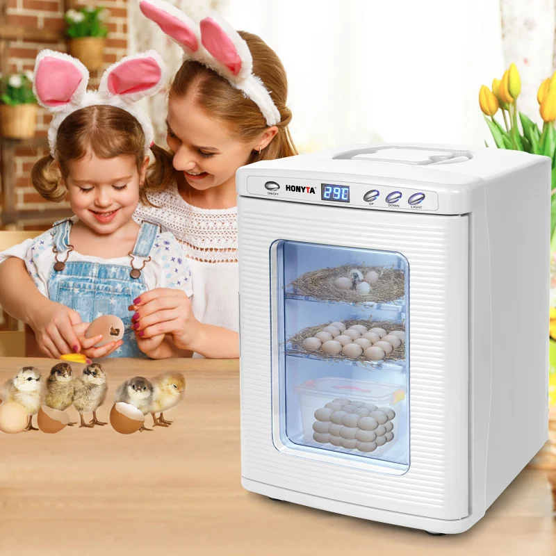 HONYTA (White)  Incubators for Hatching Eggs, 25L Portable Reptile Scientific Lab Incubator with 5°C-60°C, 12V/110V Heating and Cooling for Small Reptiles