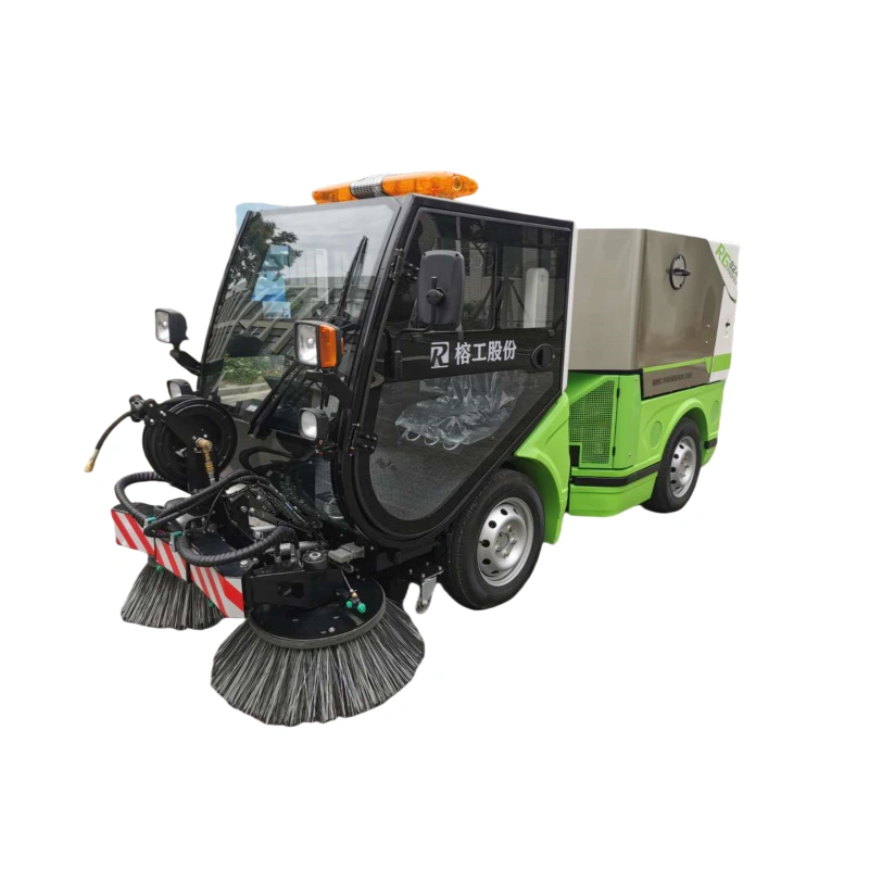 Multi functional road sweeper RG-8240, equipped with articulated steering and no less than 5 professional quality accessory devices