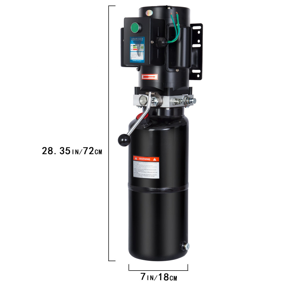 HONYTA  Hydraulic Power Unit 220V AC Motor with 2.64 Gallon/ 10 Quart Iron Oil Tank Manual Control Hydraulic Power Pack Hydraulic Pump for Dump Trailer Car Lifting