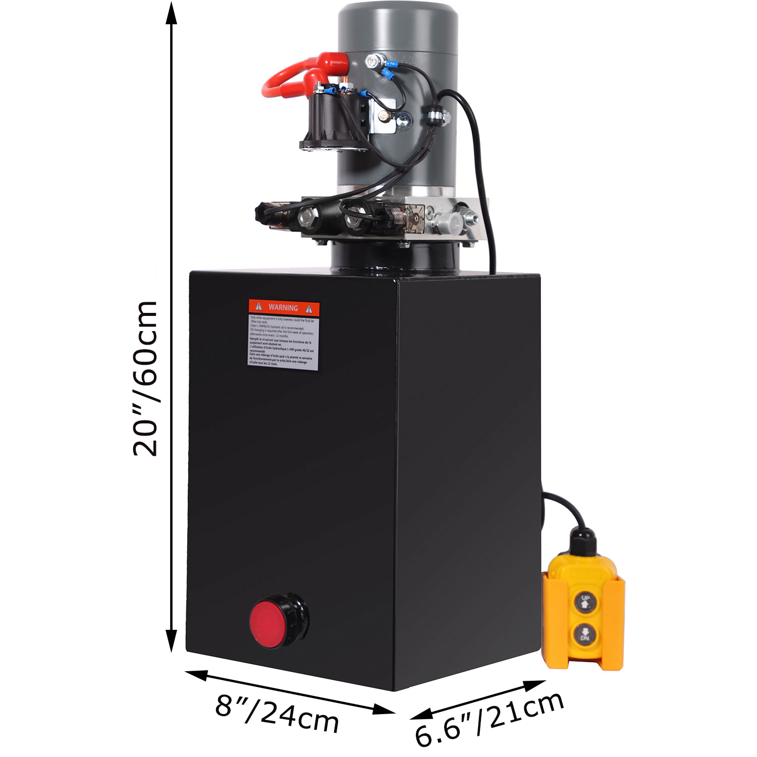 HONYTA Car Lift Hydraulic Power Unit with 15 Quart Iron Oil Tank 12V DC Motor Double Acting Performance Pump for Lifting Dump Trailer