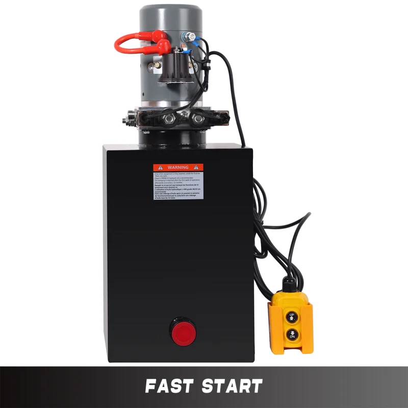 HONYTA Car Lift Hydraulic Power Unit with 15 Quart Iron Oil Tank 12V DC Motor Double Acting Performance Pump for Lifting Dump Trailer