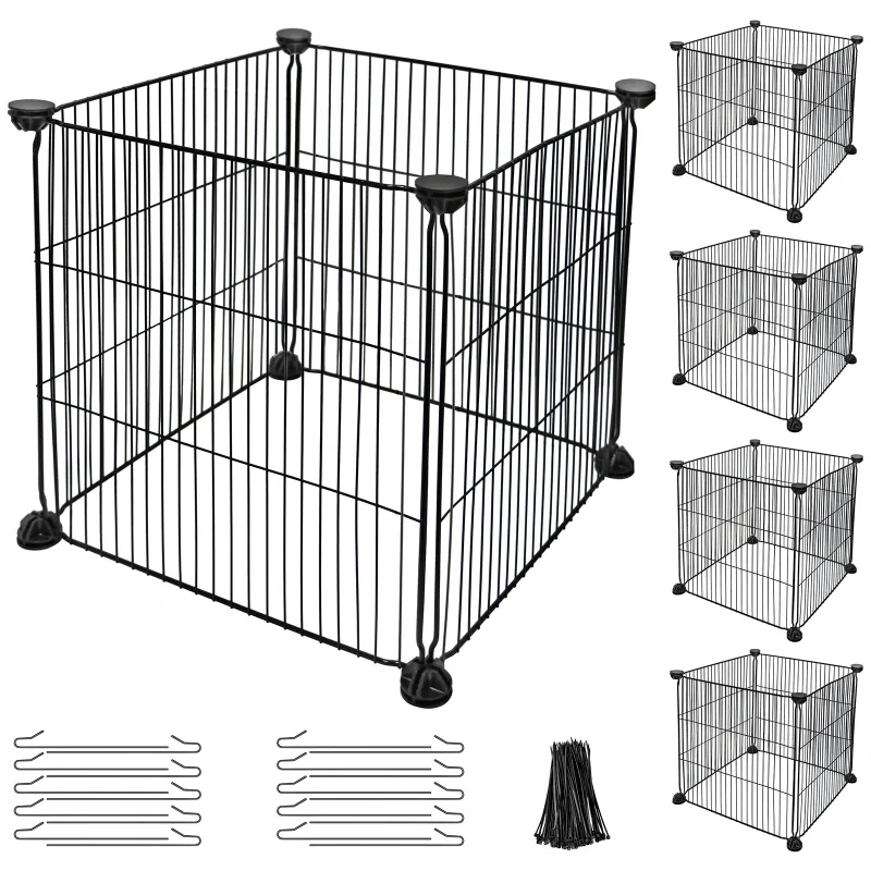 20 Piece Metal Plant Protector, DIY Metal Plant Protection Cages to Keep Animals Out, for The Garden Protection of Flowers, Saplings, Fruits Vegetables, Black