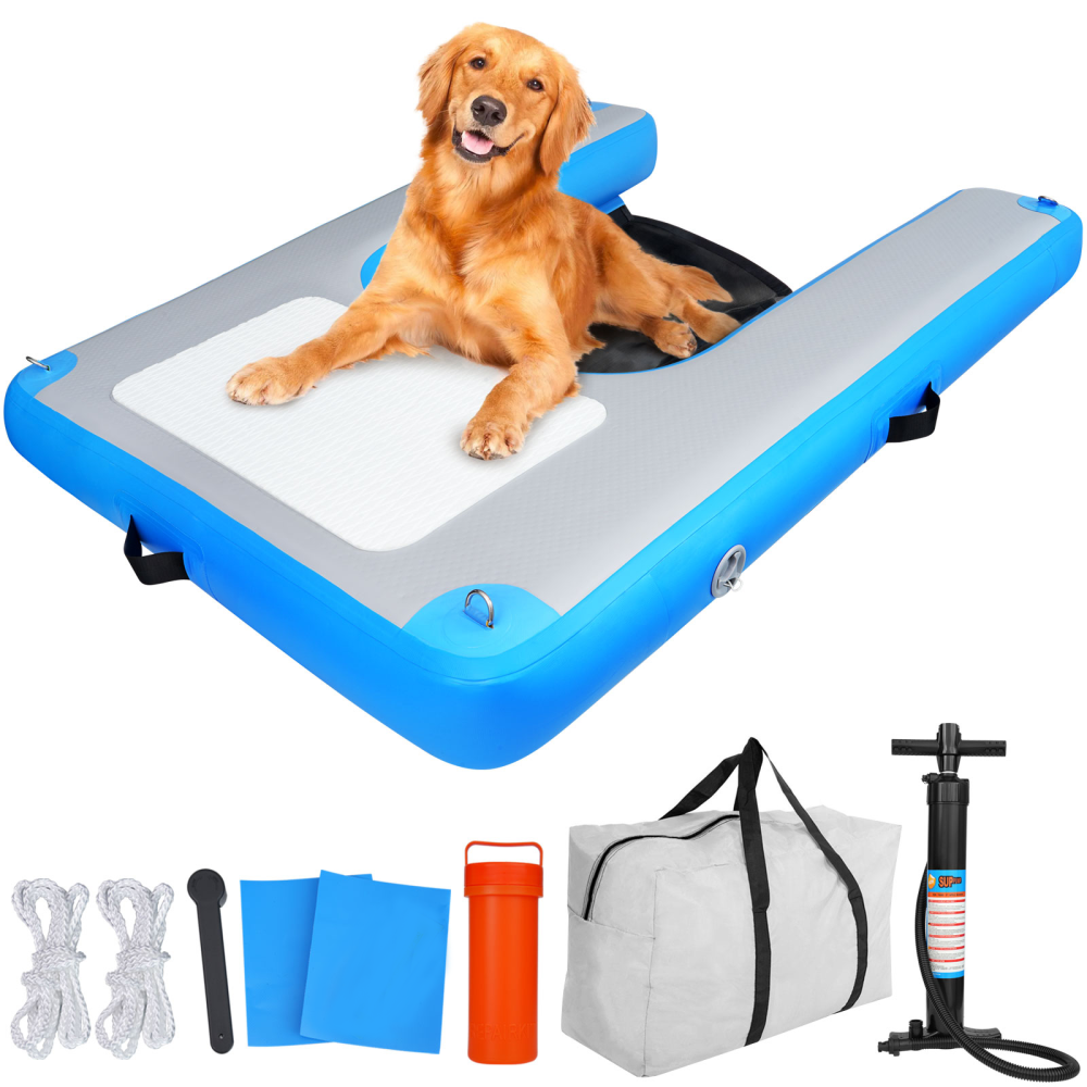 Inflatable Dog Water Ramps, Float Floating Ramps for Dog Water Ladder Steps Ramp for Pools Boats Docks, for Swimming Pets Water Bed for Human with Non-Slip Pad