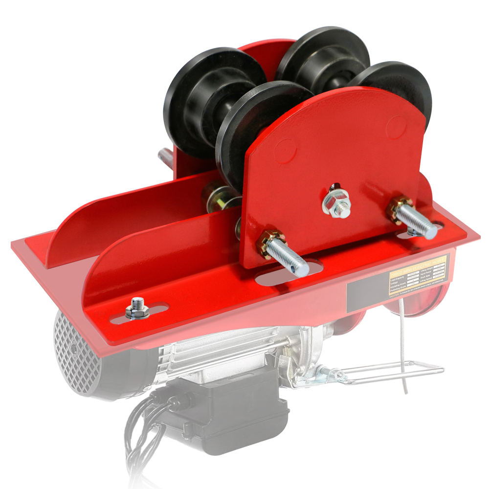 Heavy Duty I Beam Trolley 0.5 Ton Capacity with Dual Track Rollers, 2.68in to 4.33in Adjustable Flange for I-Beams, for PA200 to PA500 Push Manual Trolley Hoist
