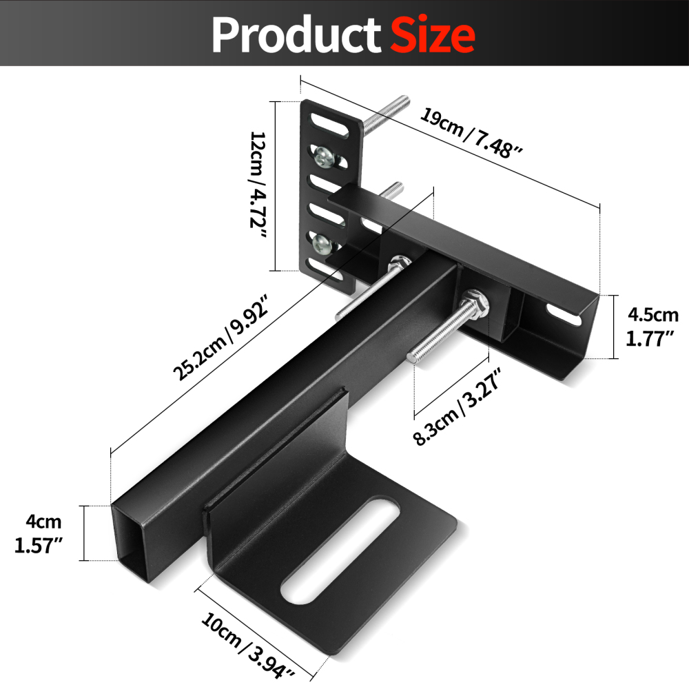 Headboard Brackets for Metal Bed Frame Adjustable Base Headboard Wall Mounting Brackets, Footboard Extension Kit for Twin Full Queen King Size(Black, Set of 2)