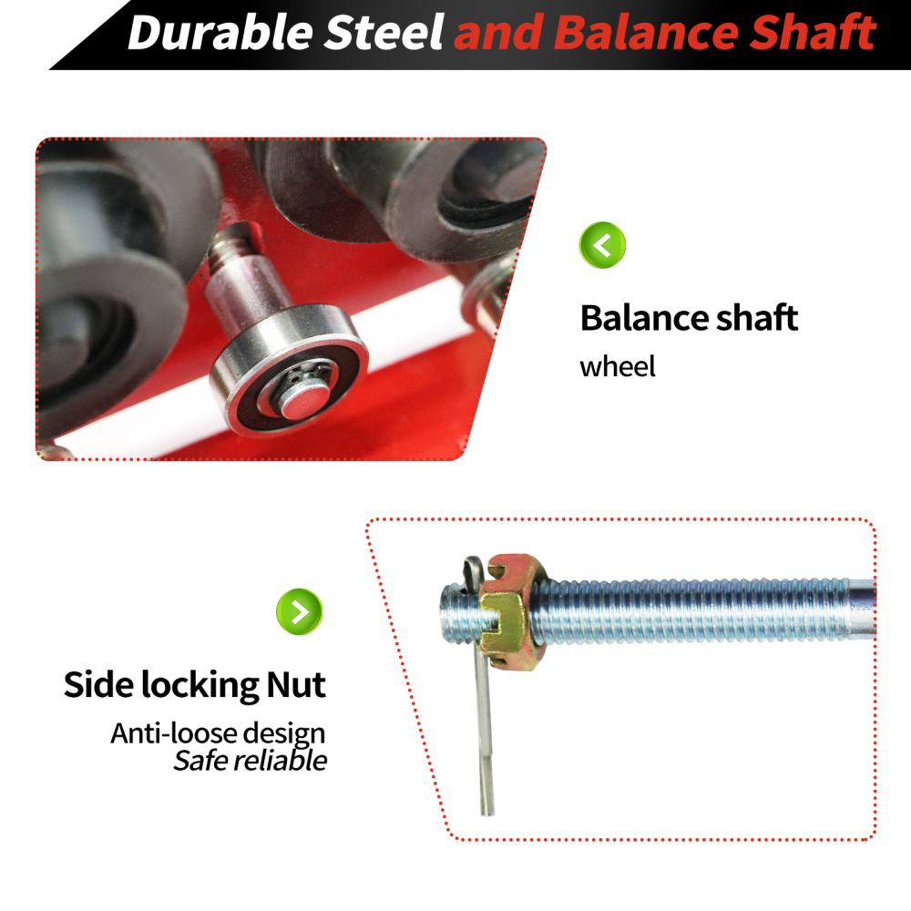 Heavy Duty I Beam Trolley 0.5 Ton Capacity with Dual Track Rollers, 2.68in to 4.33in Adjustable Flange for I-Beams, for PA200 to PA500 Push Manual Trolley Hoist