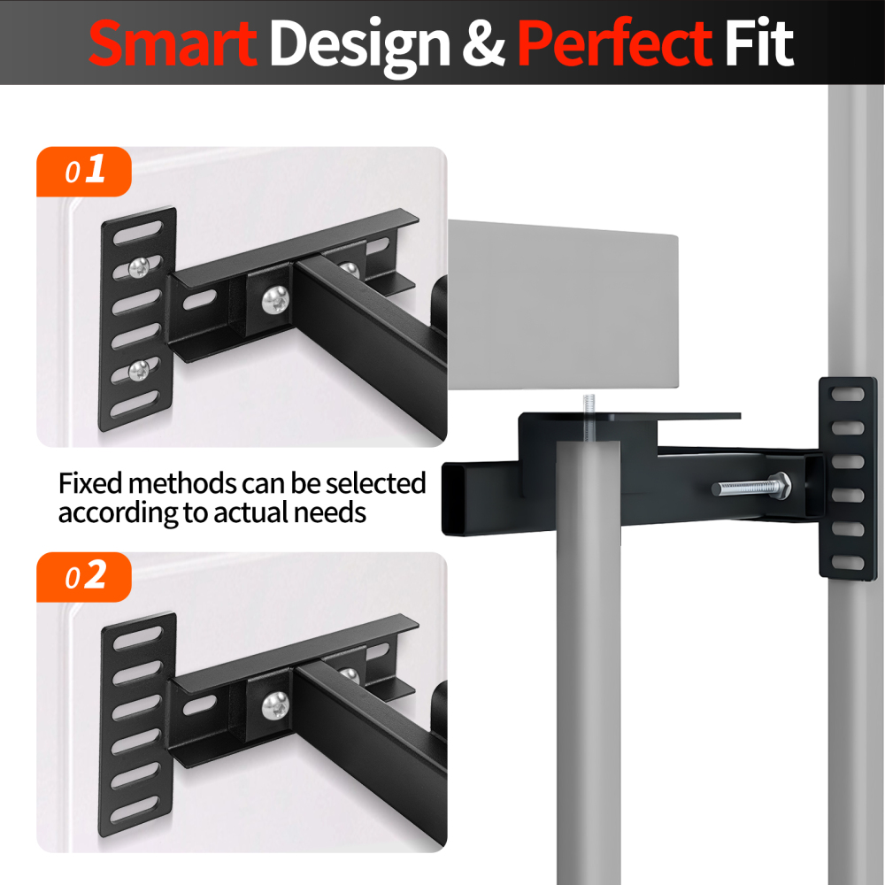 Headboard Brackets for Metal Bed Frame Adjustable Base Headboard Wall Mounting Brackets, Footboard Extension Kit for Twin Full Queen King Size(Black, Set of 2)