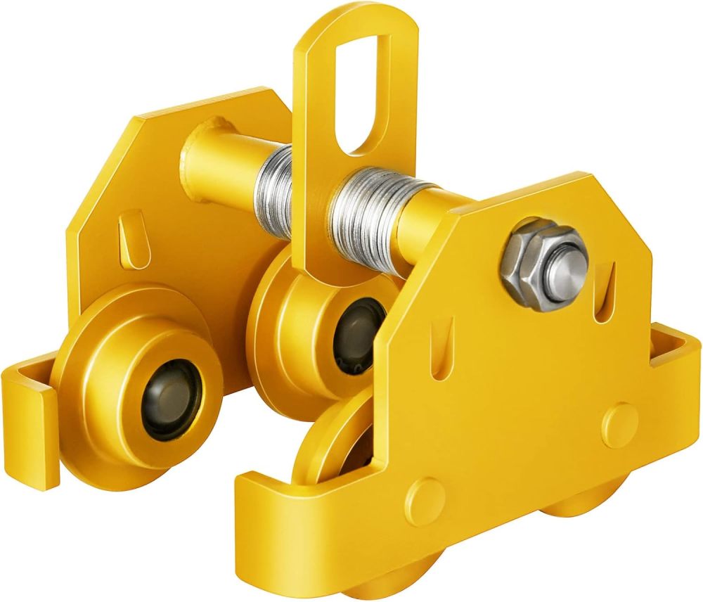 1100LBS Manual Trolley 1/2 Ton Capacity,Push Beam Trolley,I-Beam Flange Width 2.5 Inch - 3.7 Inch,Dual Wheels Hoist for Straight Curved I Beam-FREE SHIPPING